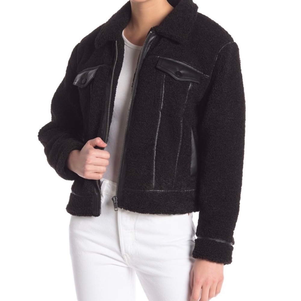 Clark Faux Shearling Jacket XL Rebecca Minkoff